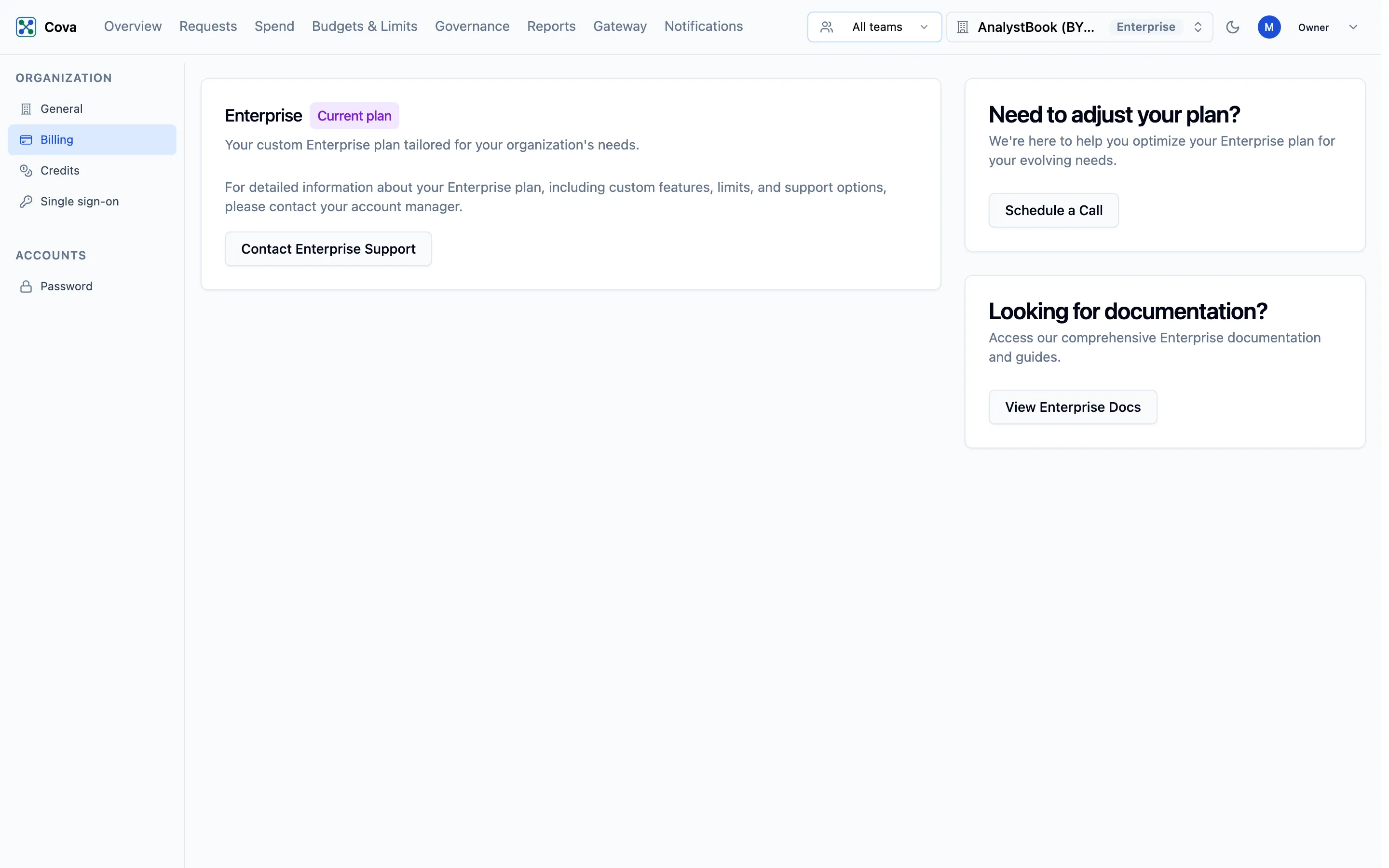 The Billing page