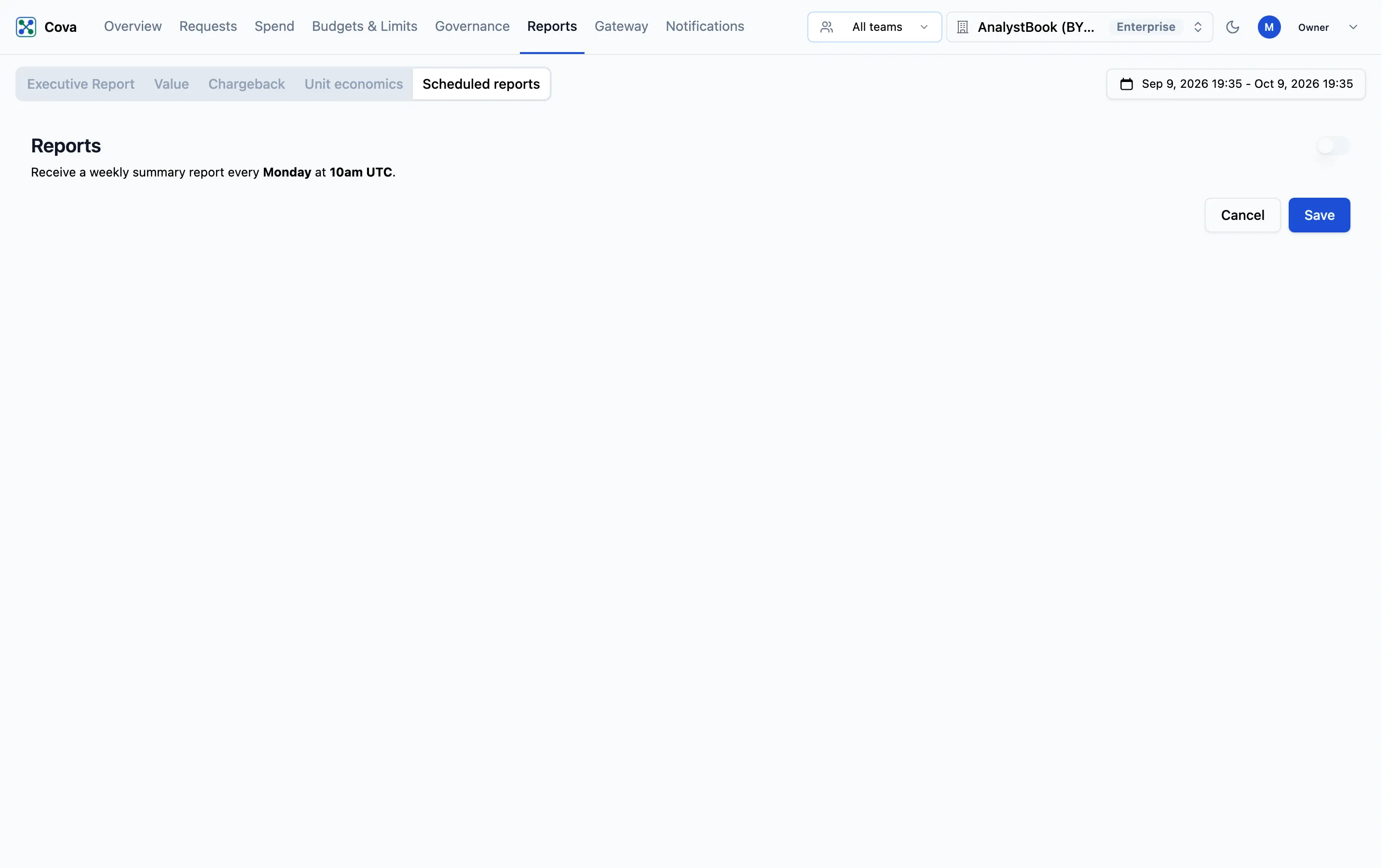 Reports › Scheduled reports with emails selected